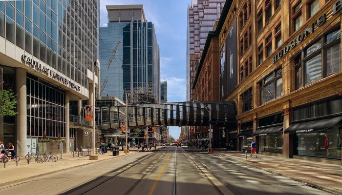 Downtown Toronto Streetscape Urban Pedestrian Traffic